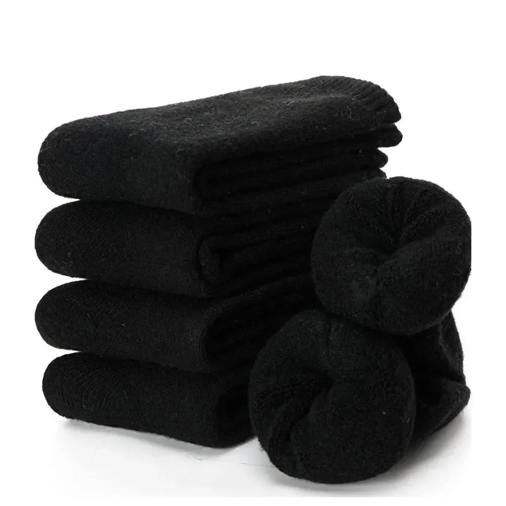 Black Merino Wool Blend Socks